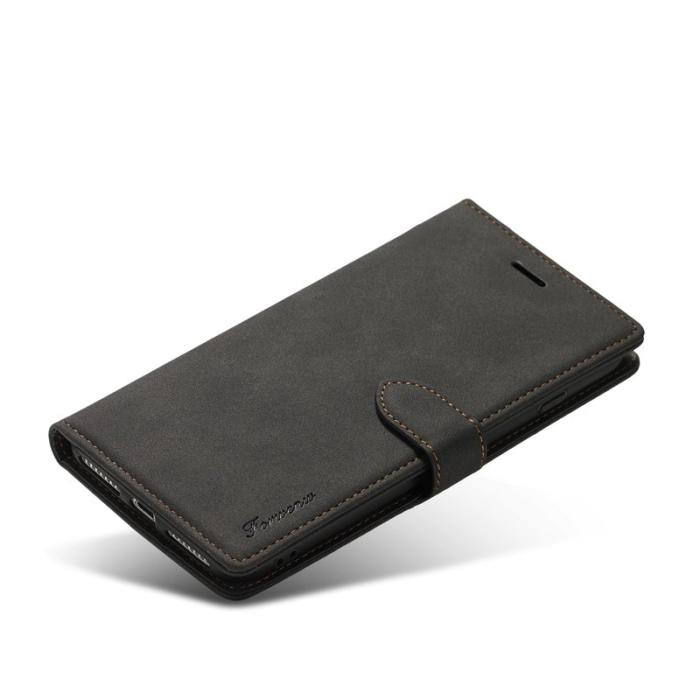 FORWENW - FORWENW F1 Series Plånboksfodral i Konstläder för iPhone 7/8/SE - Svart