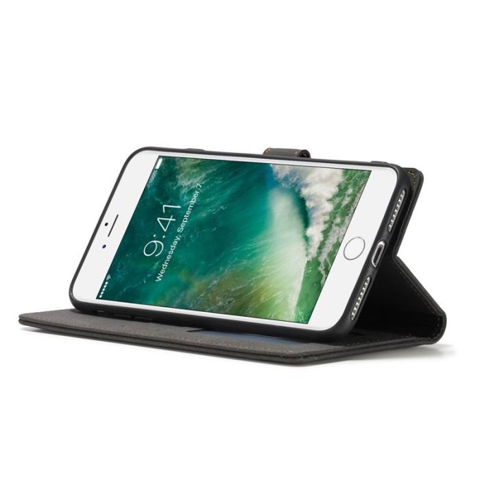 FORWENW - FORWENW F1 Series Plånboksfodral i Konstläder för iPhone 7/8/SE - Svart