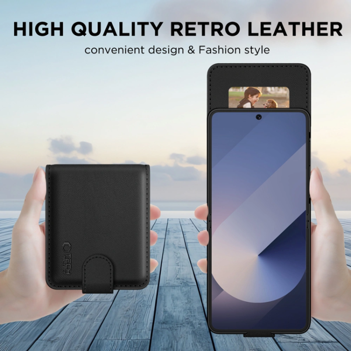 Tech-Protect - Tech-Protect Galaxy Z Flip 7 Plånboksfodral - Svart