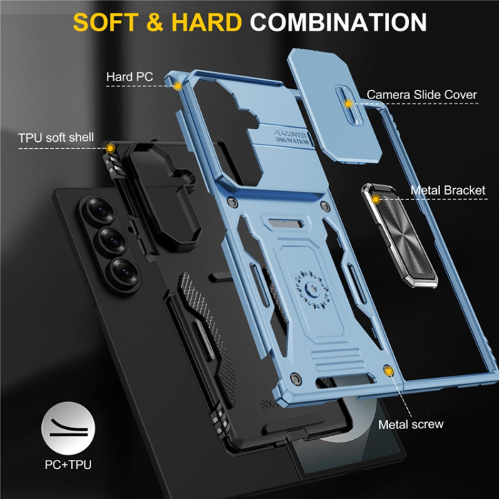 A-One Brand - Galaxy Z Fold7 5G Mobilskal Kickstand Slide - Babyblå
