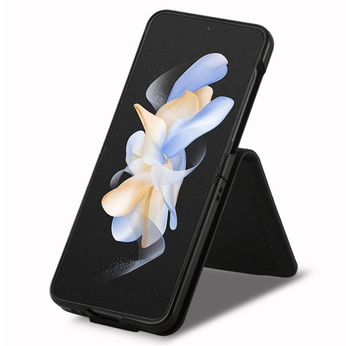 LC.imeeke - LC.IMEEKE för Samsung Galaxy Z Flip4 Fodral KonstLäder - Svart