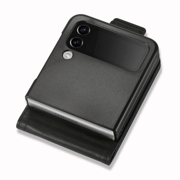 LC.imeeke - LC.IMEEKE för Samsung Galaxy Z Flip4 Fodral KonstLäder - Svart