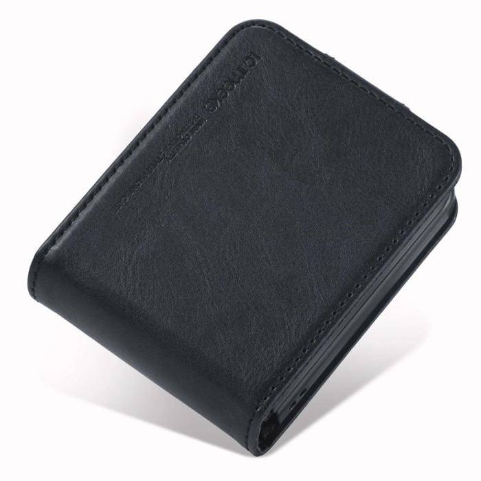 LC.imeeke - LC.IMEEKE för Samsung Galaxy Z Flip4 Fodral KonstLäder - Svart