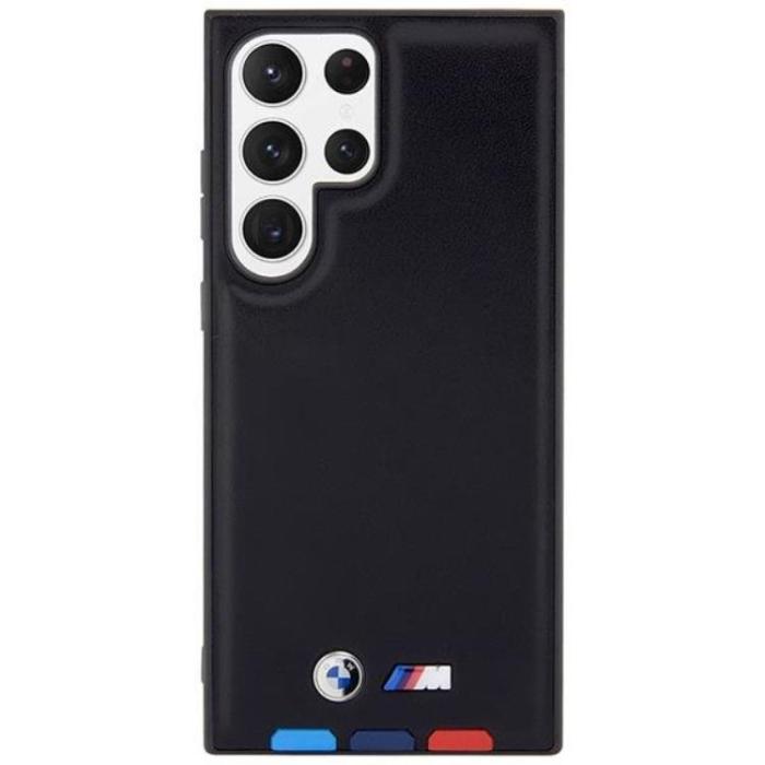 BMW - BMW Galaxy S23 Ultra Skal Läder Stamp Tricolor - Svart