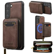 LC.imeeke - LC.IMEEKE L6 f&ouml;r Samsung Galaxy S21 FE 5G Konstl&auml;der Pl&aring;nboksfodral - Brun