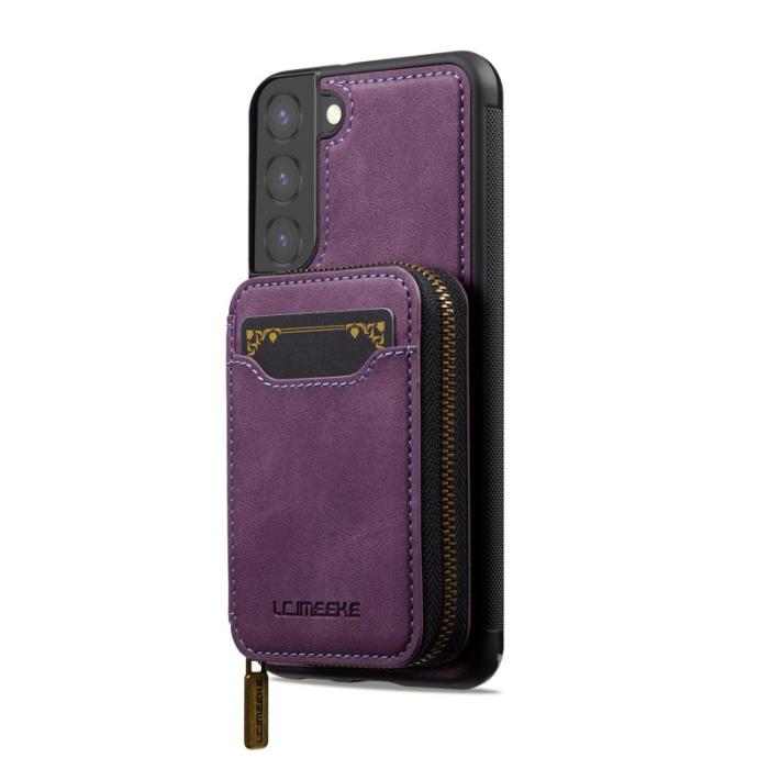 LC.imeeke - LC.IMEEKE L6 för Samsung Galaxy S21 FE 5G Konstläder Plånboksfodral - Lila