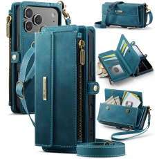 Caseme - CASEME iPhone 17 Pro Plånboksfodral Zipper RFID C39 - Grön