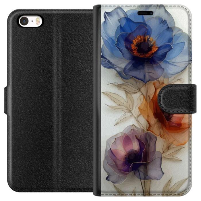 iSecrets - Plånboksfodral till Apple iPhone SE (2016) med Silkesblommor