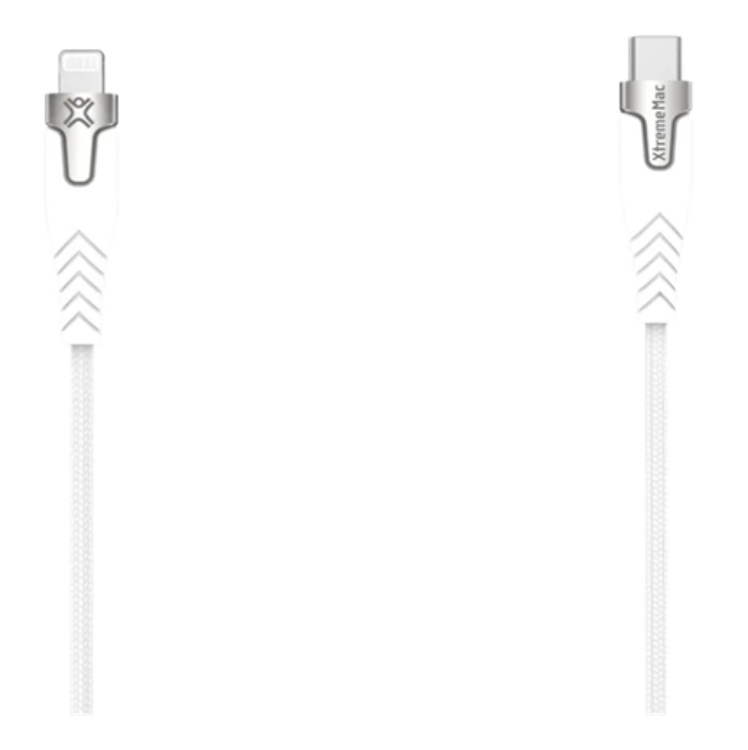 XtremeMAC Premium USB-C Till Lightning Kabel 2m - Vit/Silver | 3541 | AlltMobil