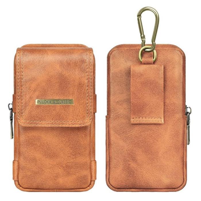 UTGATT1 - PULOKA Bältesväskor Vertical Outdoor Zippered - Brun