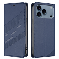 A-One Brand - iPhone 17 Pro Max Plånboksfodral Punk Style Imprinted - Mörkblå