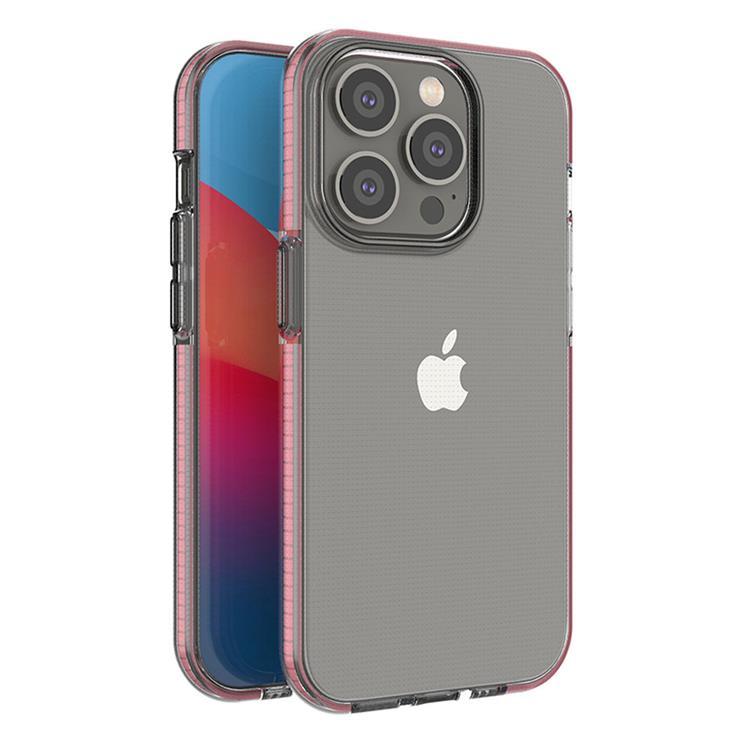 iPhone 14 Pro Skal Spring Silicone med Ram - Ljusrosa | 2353 | AlltMobil
