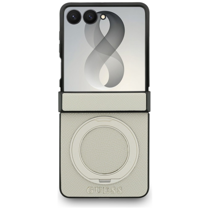 Guess - Guess Mobilskal För Galaxy Z Flip 8 MagSafe Ring Stand Grained Classic Logo