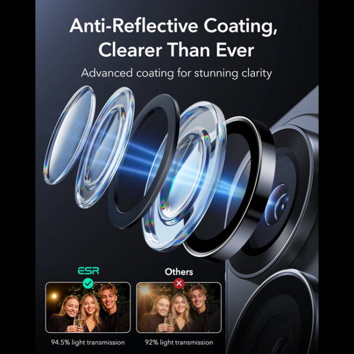 ESR - [2-Pack] ESR Linsskydd Härdat Glas För Galaxy S26 Ultra - Svart