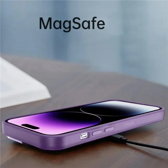 OEM - iPhone 15 Pro Max Mobilskal Electroplating Kickstand - Vit