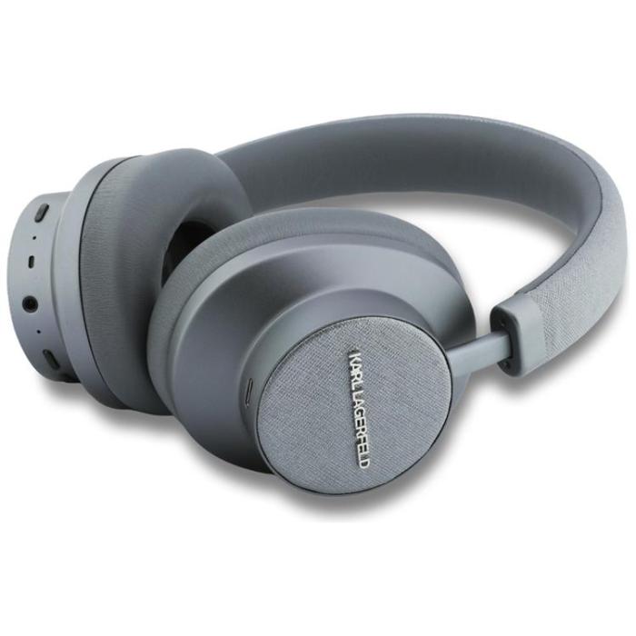KARL LAGERFELD - Karl Lagerfeld Over-Ear Hörlurar Bluetooth ANC Saffiano Elongated - Grå