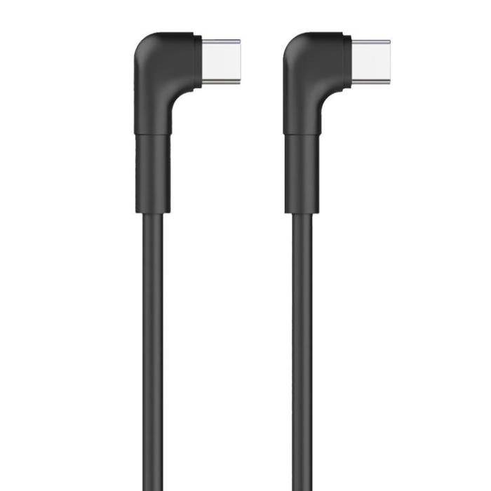 Maxlife - Maxlife Vinklad USB-C till USB-C kabel 1m 60W MXUC-09 - Svart