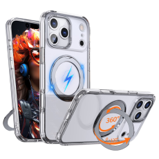 A-One Brand - iPhone 17 Pro Mobilskal MagSafe TPU + Acrylic Kickstand - Clear
