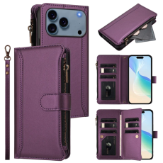 A-One Brand - iPhone 17 Pro Max Plånboksfodral 9 Kortfack - Lila