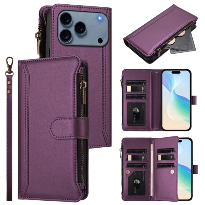 A-One Brand - iPhone 17 Pro Max Plånboksfodral 9 Kortfack - Lila