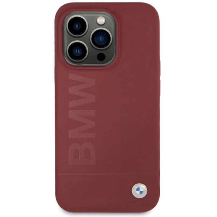 BMW - BMW iPhone 15 Pro Mobilskal Magsafe Silikon Big Logo - Röd