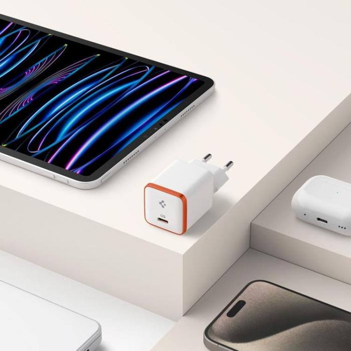 UTGATT - Spigen Snabbladdare 30W EE301EU Arcstation Essential - Vit