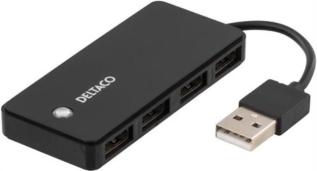 UTGATT1 - Deltaco USB 2.0 hubb - Svart