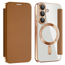 A-One Brand - Galaxy S25 Plus Plånboksfodral MagSafe RFID Blocking - Brun