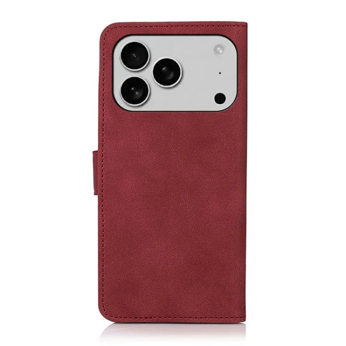 KHAZNEH - Khazneh iPhone 17 Pro Max Plånboksfodral Läder - Röd
