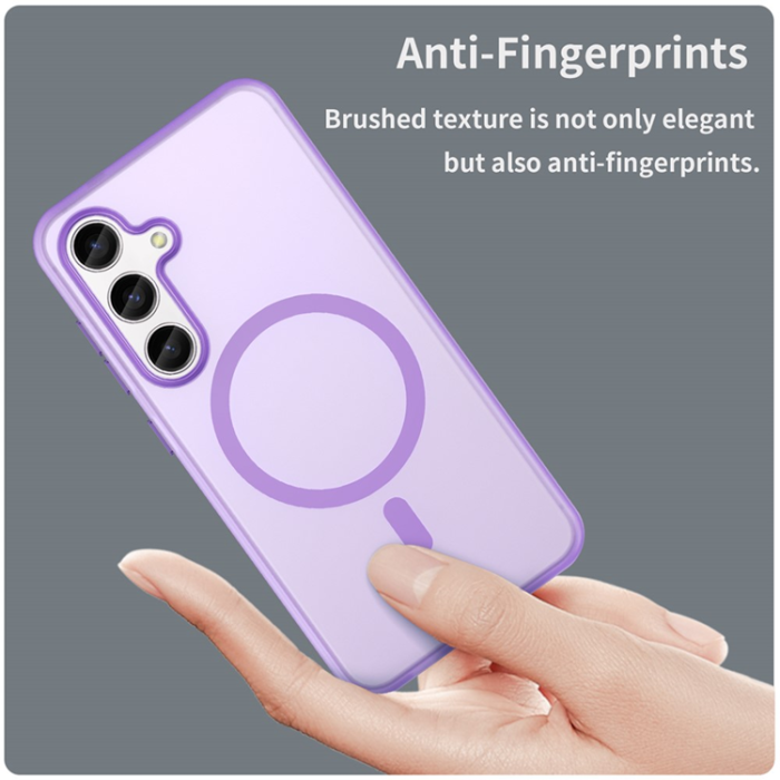 A-One Brand - Galaxy S25 Plus/S24 Plus Mobilskal MagSafe Frost - Mörklila