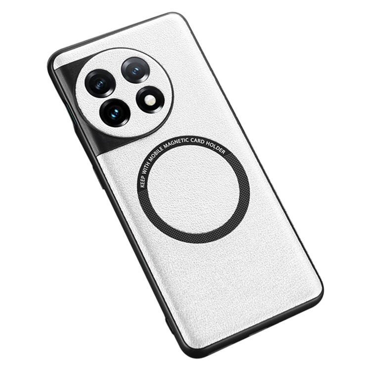 Mobilskal till OnePlus 11 5G Magsafe PU-Läder - Vit