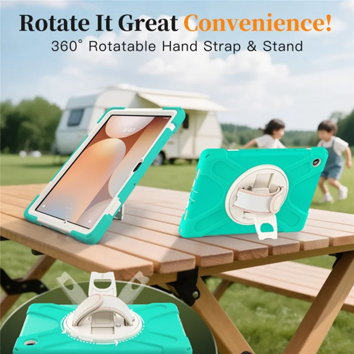 A-One Brand - Galaxy Tab A11 Plus Mobilskal Kickstand Silikon Axelrem