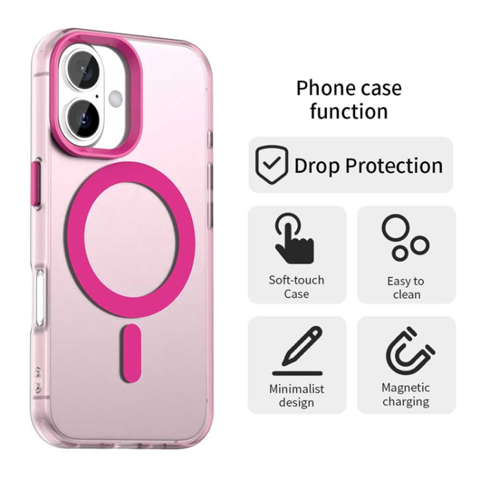 A-One Brand - iPhone 17 Mobilskal MagSafe Anti Drop Hybrid - Rosa