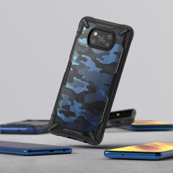UTGATT4 - Ringke Fusion X Durable Skal Poco X3 / X3 Pro / X3 NFC - Crazny Camo Svart