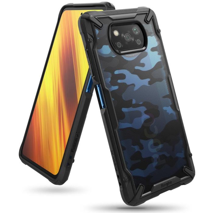 UTGATT4 - Ringke Fusion X Durable Skal Poco X3 / X3 Pro / X3 NFC - Crazny Camo Svart