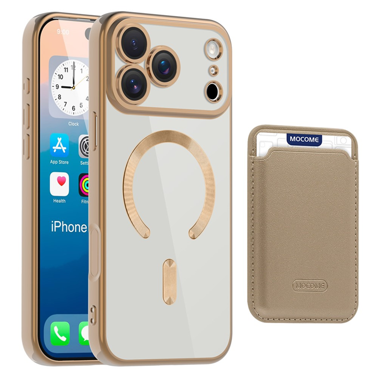 iPhone 17 Pro Max Mobilskal MagSafe Korthållare TPU + PC - Guld | 2353 | AlltMobil