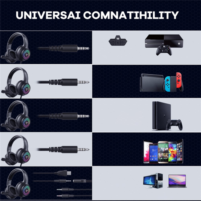 ONIKUMA - ONIKUMA Over-Ear Gaming Hörlurar med Mikrofon Trådbundna X7 Pro