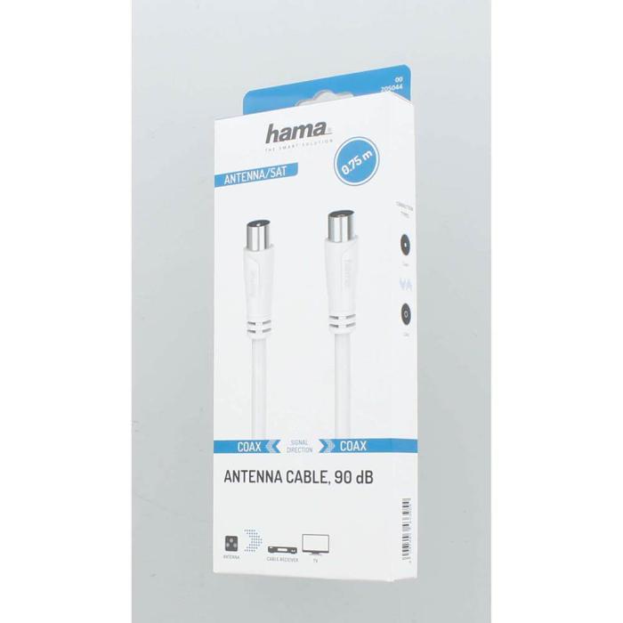 Hama - Hama Antennkabel 90dB 0.75m - Vit