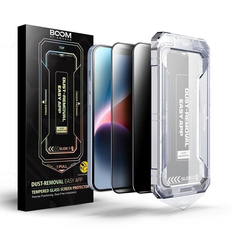 LIVSTIDSGARANTI - BOOM iPhone 13 Pro Privacy Härdat Glas Skärmskydd 2st | 5468 | AlltMobil