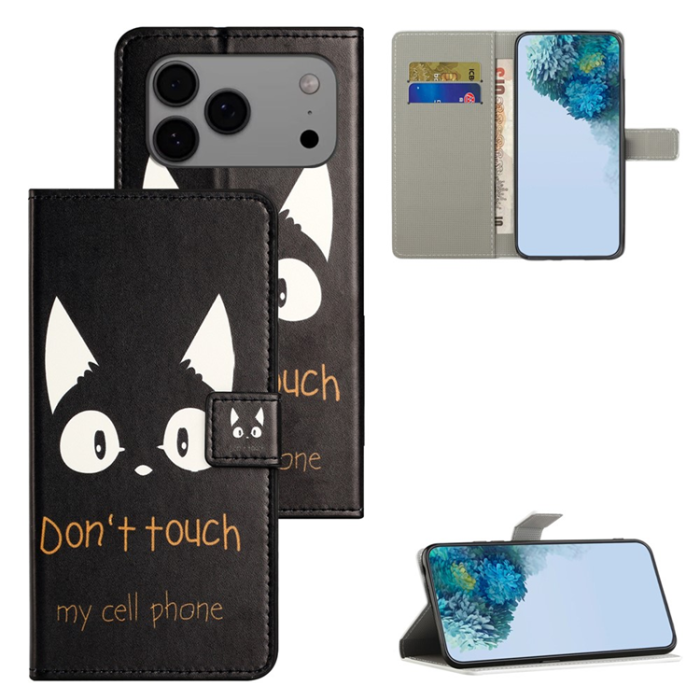 A-One Brand - iPhone 17 Pro Plånboksfodral Pattern Print Läder - Kattöron