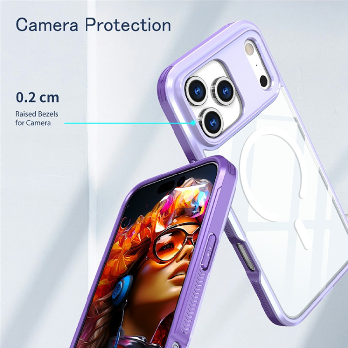 A-One Brand - iPhone 17 Pro Mobilskal MagSafe TPU + PC Clear - Lila