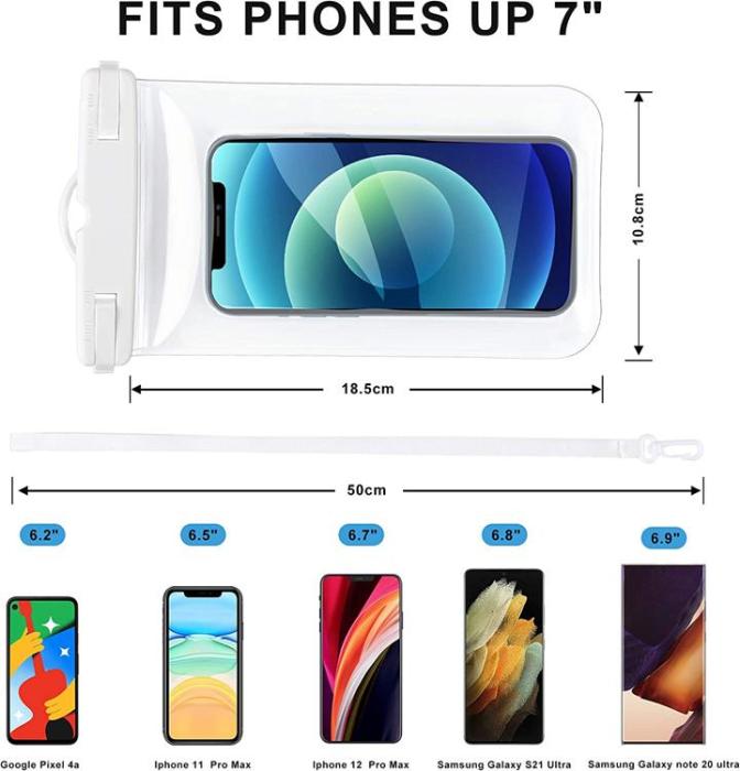 OEM - [2-Pack] Universala Vattentät Mobilväskor - Transparent