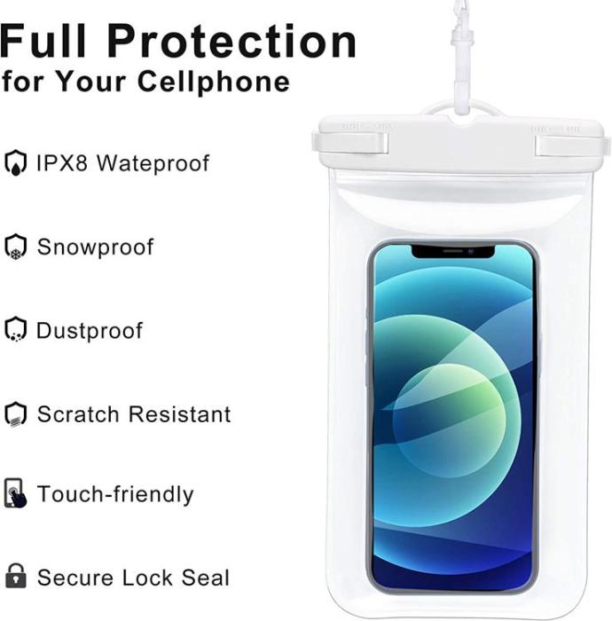 OEM - [2-Pack] Universala Vattentät Mobilväskor - Transparent