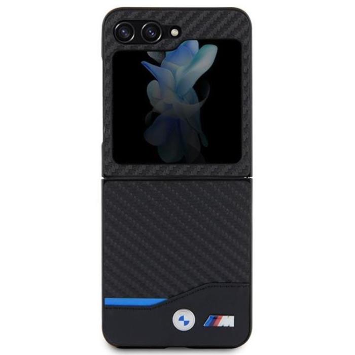 BMW - BMW Galaxy Z Flip 5 Mobilskal Läder Carbon - Svart
