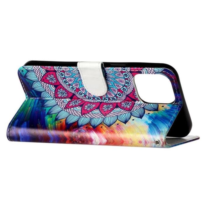 OEM - iPhone 14 Pro Max Plånboksfodral Folio Flip - Mandala Flower