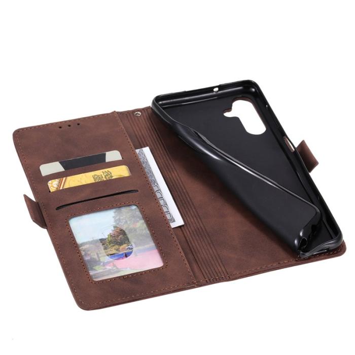 OEM - Samsung Galaxy A37 Plånboksfodral RFID-Skydd Konstläder - Brun