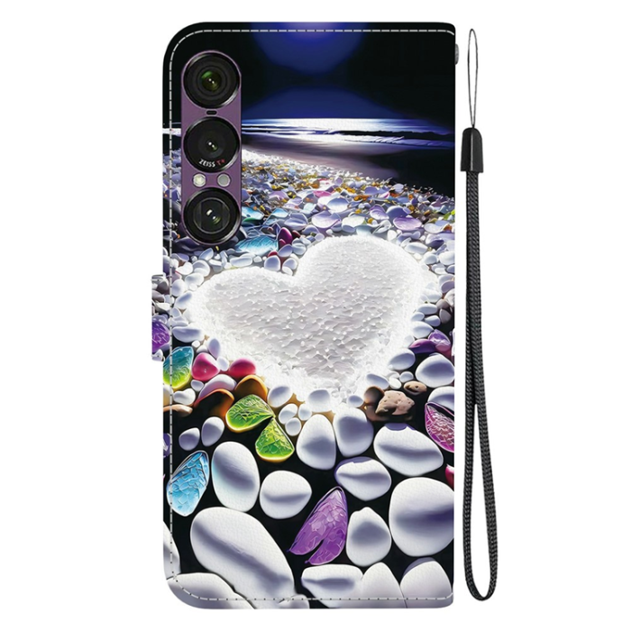 A-One Brand - Sony Xperia 1 VII Plånboksfodral med Lanyard Printing - Flerfärgad