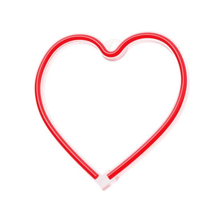 Forever Light - Forever Light LED Neon HEART Bat FLNE07 + USB - Röd