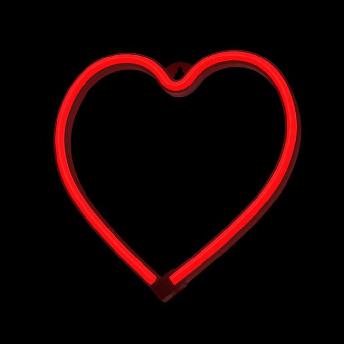 Forever Light - Forever Light LED Neon HEART Bat FLNE07 + USB - Röd