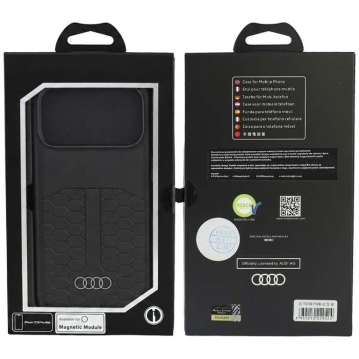 Audi - Audi Mobilskal För iPhone 18 Pro Max/17 Pro Max Magsafe Läder - Svart